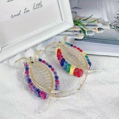 6pcs Rainbow Hair Claw Clip Sequin Hair Clip Colorful Ponytail Holder