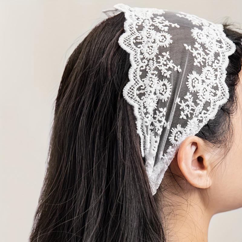 Wide Lace Flower Headband Stretchy Headdress Women Girls Hair Accessories