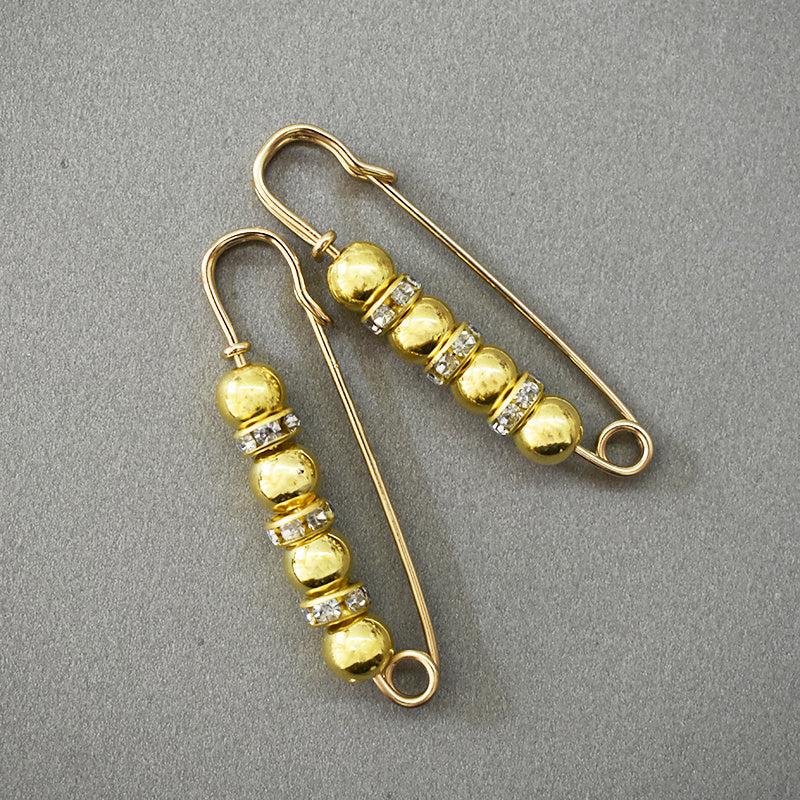 Metal Rhinestone Golden Brooch Pin Women's Accessories