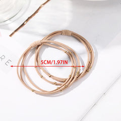 10PCS Women Elastic Hair Bands Headbands Gold Beads Scrunchies Hair Tie