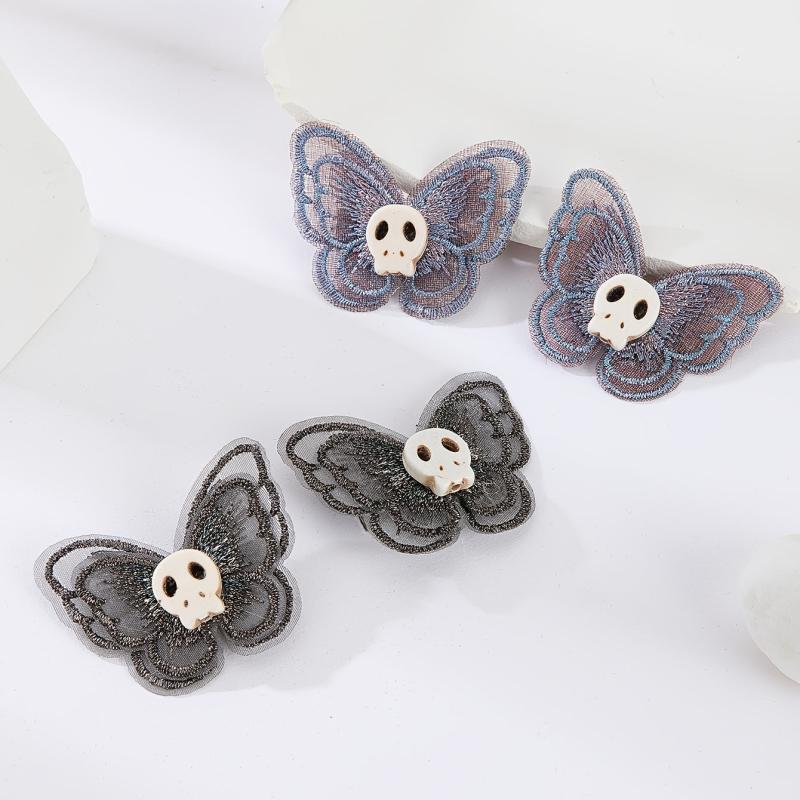 Butterfly Skull Hair Clip Y2K Punk Barrette Hair Accessories For Women Cosplay