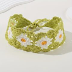 Crochet Sun Flower Headband Woven Hair Band Accessory