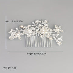 Bridal Rhinestone Hair Comb Faux Pearl Wedding Accessories