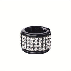 Gold Rhinestone Hair Rings Aluminum Dreadlocks Metal Hair Cuffs