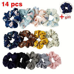Flower Pattern Hair Tie Elastic Scrunchie Ponytail Hair Rope