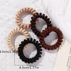 5pcs Coil Wire Hair Tie Elastic Hair Protective Ponytail Holder
