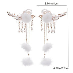 Hair Ball Flower Hairpin Pearl Tassel Headdress Girls Hair Access