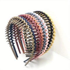 8pcs Candy Teeth Hair Band Solid Headband Style Head Hoop For Skincare Makeup