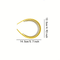 2pcs Solid Teeth Hair Band, Sweet Style Headband for Women Girls