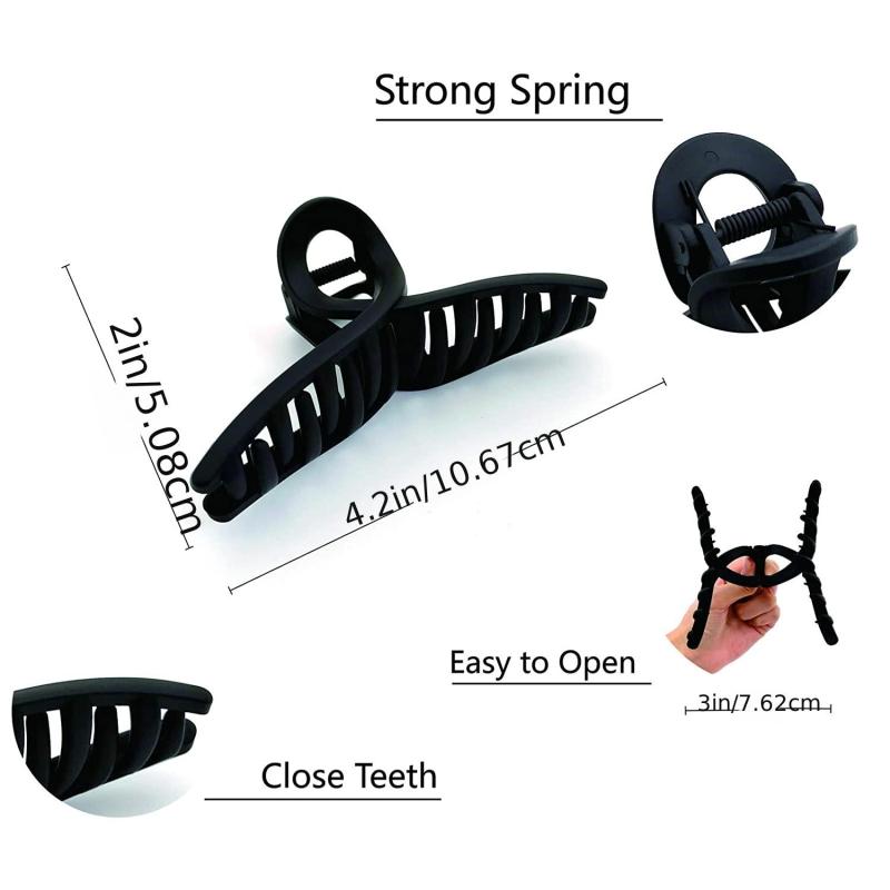 4pcs Matte Solid Hair Clips for Women