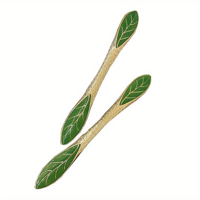 Leaf Shape Enamel Hairpin Ponytail Holder Hair Pin Hair Accessories