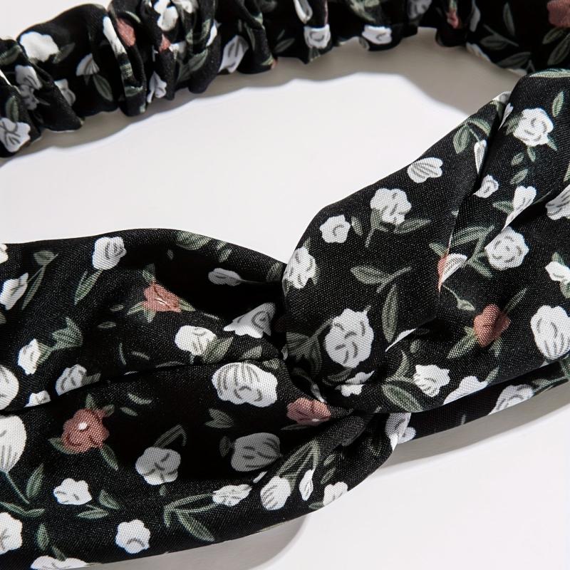 Criss Cross Headband Stretchy Hair Band Floral Printed Hair Band Style Headdress