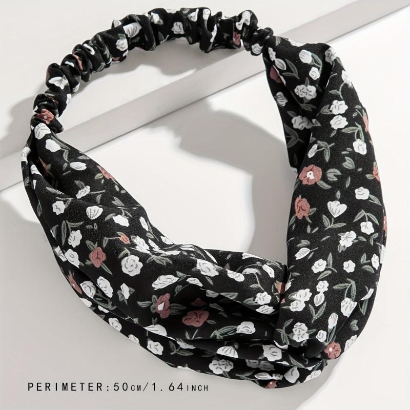 Criss Cross Headband Stretchy Hair Band Floral Printed Hair Band Style Headdress