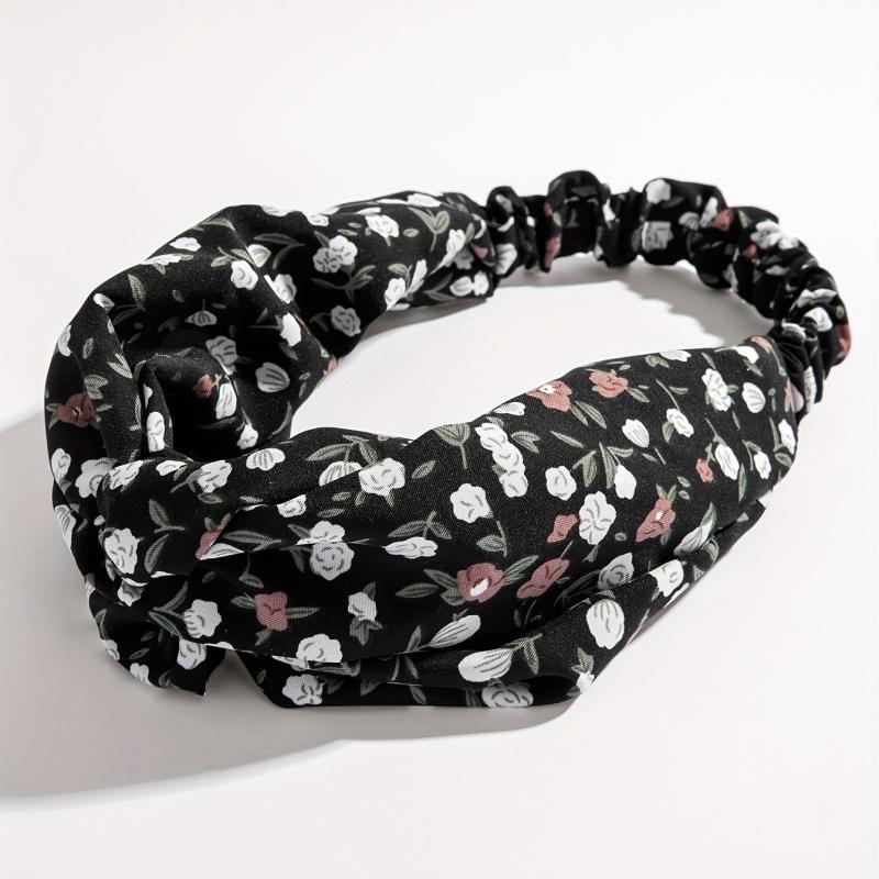 Criss Cross Headband Stretchy Hair Band Floral Printed Hair Band Style Headdress