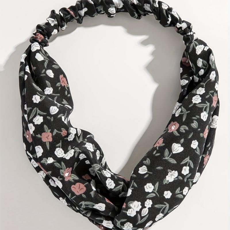 Criss Cross Headband Stretchy Hair Band Floral Printed Hair Band Style Headdress