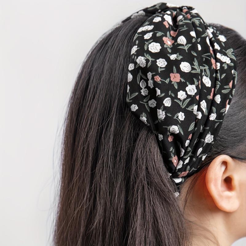 Criss Cross Headband Stretchy Hair Band Floral Printed Hair Band Style Headdress