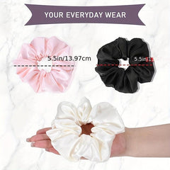 3 Pcs Large Satin Scrunchies Soft Stylish Hair Tie Hair Accessories