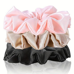 3 Pcs Large Satin Scrunchies Soft Stylish Hair Tie Hair Accessories