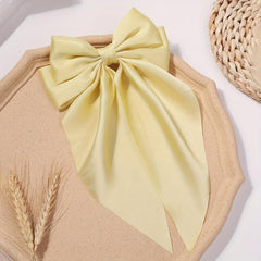 Satin Bow Barrette With Tails Hair Clip for Women Girls