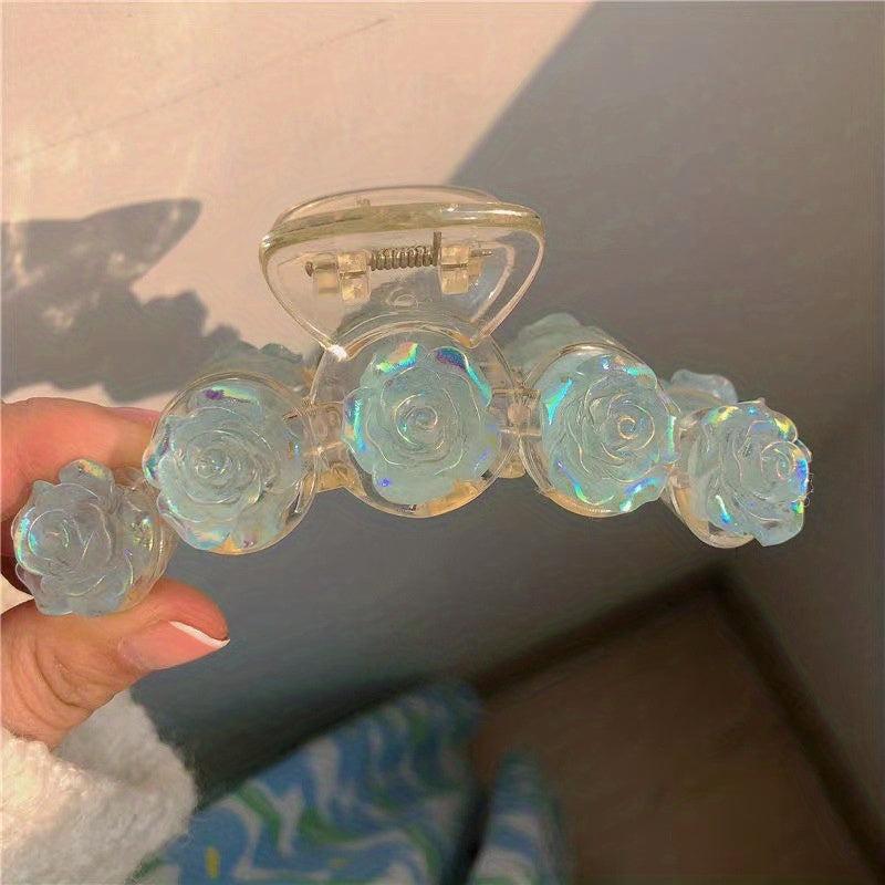 Camellia Flower Hair Claw Clips No Slip Hair Clamp for Women Girls