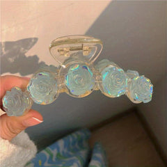 Camellia Flower Hair Claw Clips No Slip Hair Clamp for Women Girls