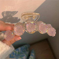 Camellia Flower Hair Claw Clips No Slip Hair Clamp for Women Girls