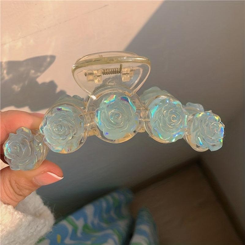 Camellia Flower Hair Claw Clips No Slip Hair Clamp for Women Girls