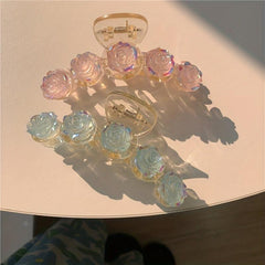 Camellia Flower Hair Claw Clips No Slip Hair Clamp for Women Girls