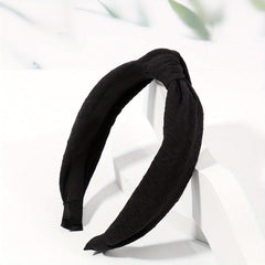 Solid Cross Knotted Headband Elastic Hair Band for Women and Girls