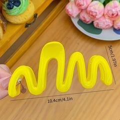 Candy Hair Claw Wavy Hair Claw Style Solid Shark Claw