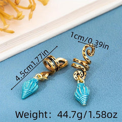 10pcs Conch Shape Hair Beads Oceans Series Hair Rings