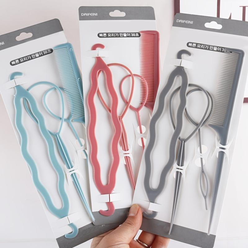 4pcs Hair Loop Styling French Braid Tool Set