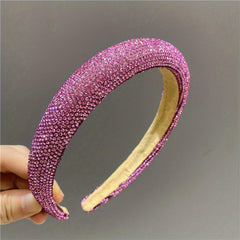 Rhinestone Wide Head Hoop Padded Headband for Women Girls