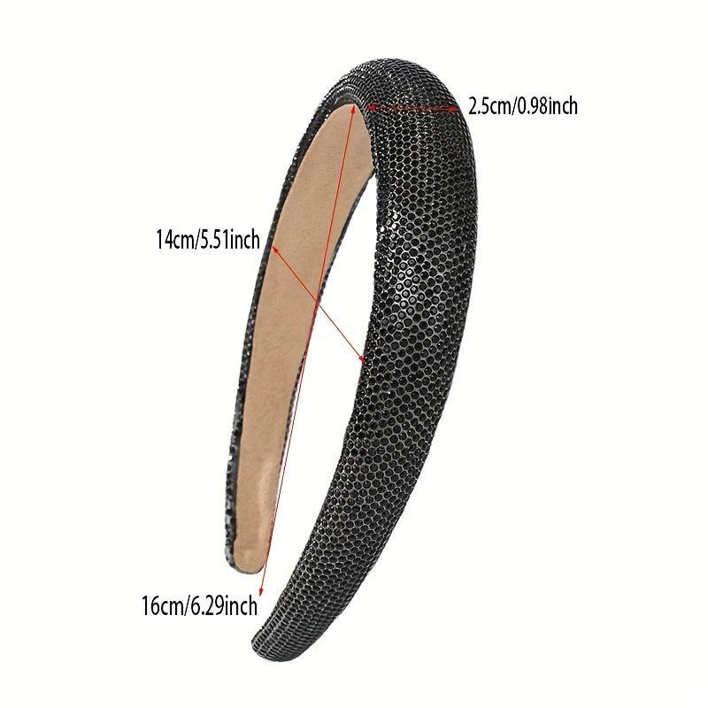 Rhinestone Wide Head Hoop Padded Headband for Women Girls