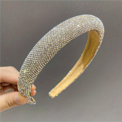 Rhinestone Wide Head Hoop Padded Headband for Women Girls