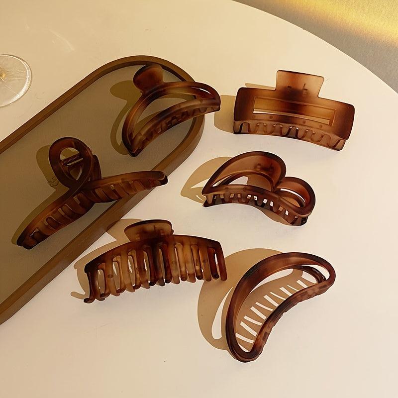 Amber Frosted Oversize Hair Claw Clip Strong Hold Grip Hair Jaw Clip