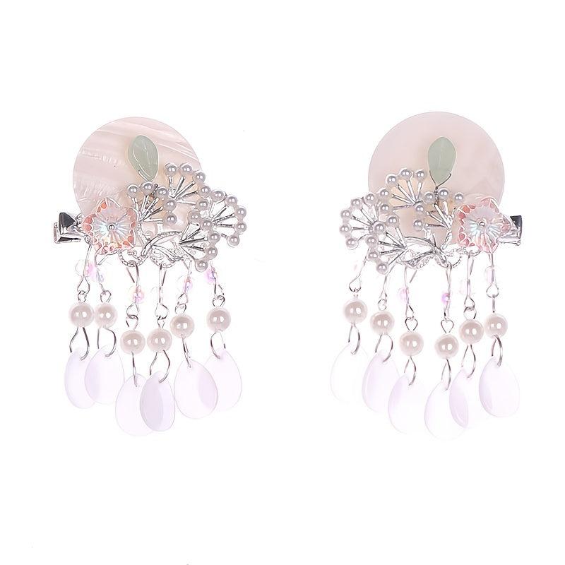 Vintage Metal U-shaped Hairpin with Tassel for Women