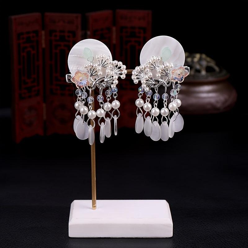 Vintage Metal U-shaped Hairpin with Tassel for Women