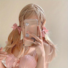 Princess Style Satin Bow Hair Clip Double Ponytail Headdress