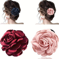 Rose Hair Clip Floral Duck Billed Clip Women Girls Wedding Party