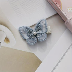Embroidered Butterfly Duck Billed Hair Clip for Women Girls
