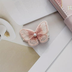 Embroidered Butterfly Duck Billed Hair Clip for Women Girls