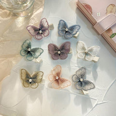 Embroidered Butterfly Duck Billed Hair Clip for Women Girls