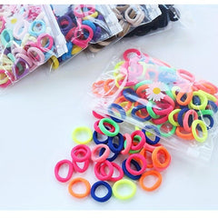 100pcs Small Rubber Band Solid Hair Tope Seamless Ponytail Holder