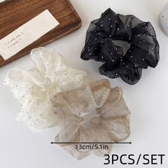 Retro Organza Hair Scrunchies For Women Girls Soft Scrunchie