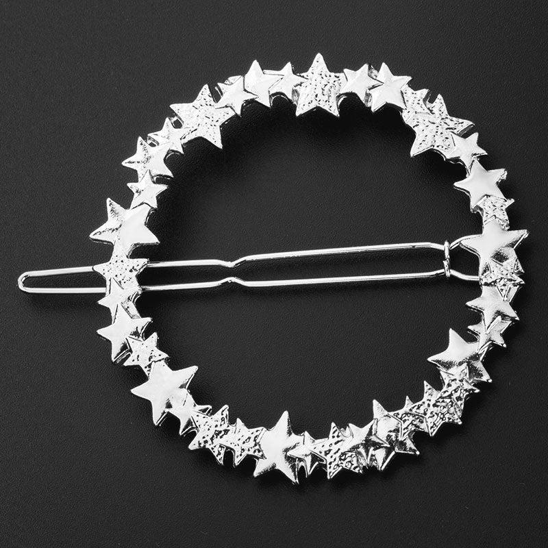 Hollow Star Hair Circle Metal Hairpin Dainty Clip