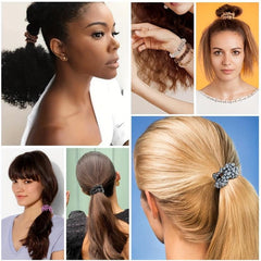 9pcs Pearl Hair Tie Resin Ball Decor Hair Ring Elastic Ponytail Holder