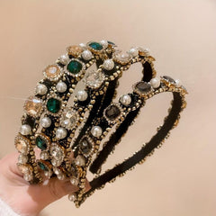 Baroque Crystal Faux Pearl Headband Vintage Head Hoop Headdress
