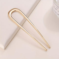 Enamel Colored Metal Hairpin Large U Shaped Ancient Style Daily Headdress