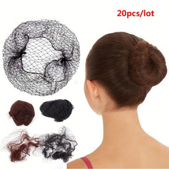 20pcs Invisible Bun Net High Elasticity Hair Nets Mesh Bun Net